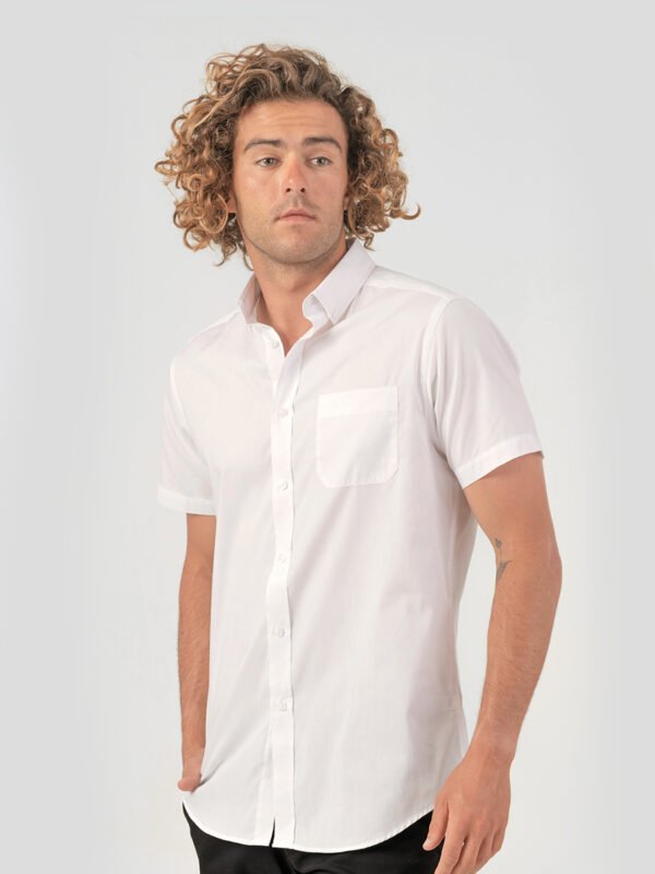 SHAPOPSS CAMICIA UOMO MANICA CORTA POPELINE