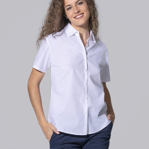 SHLPOPSS CAMICIA DONNA MANICA CORTA POPELINE