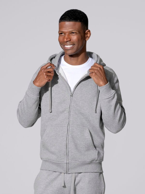 SWUAHOOD240 FELPA UOMO CAPPUCCIO E ZIP LEGGERA FRENCH TERRY