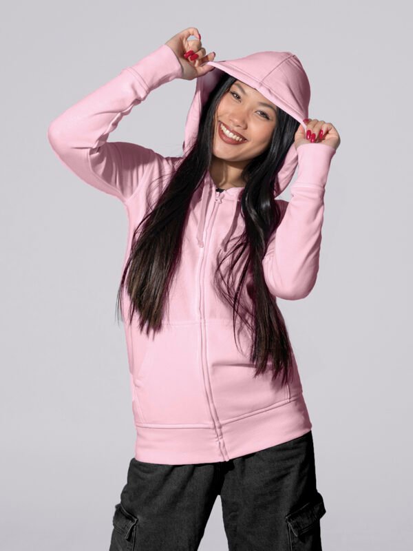 SWULHOOD240 FELPA DONNA CAPPUCCIO E ZIP LEGGERA FRENCH TERRY