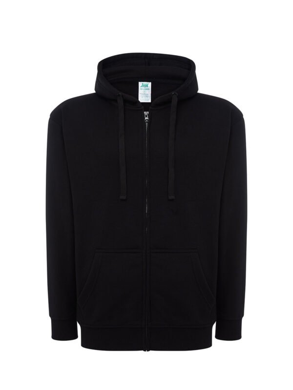 UNI_JHK_SWUAHOOD240_JHK_BK FELPA UOMO CAPPUCCIO E ZIP LEGGERA FRENCH TERRY