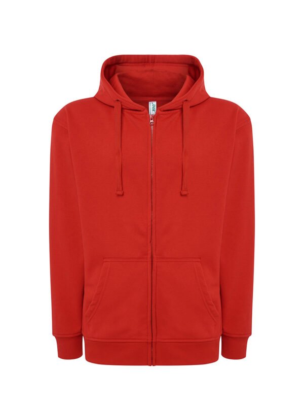 UNI_JHK_SWUAHOOD240_JHK_RD FELPA UOMO CAPPUCCIO E ZIP LEGGERA FRENCH TERRY