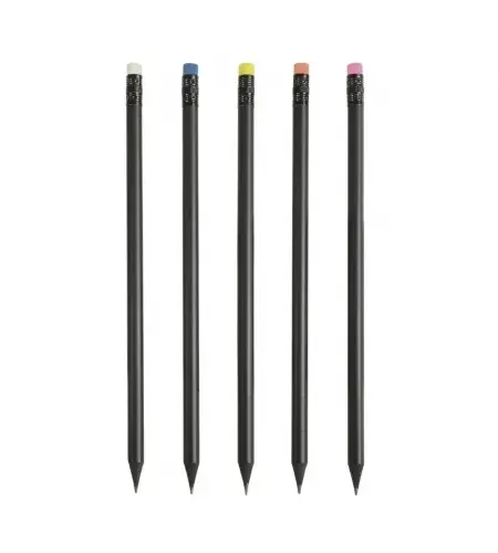 Matite nere con gomma colorata